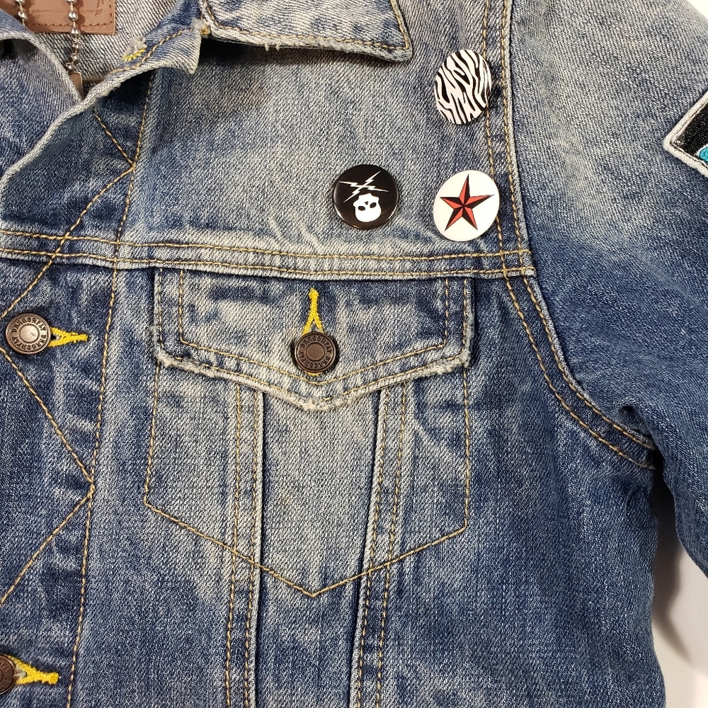 Wolfgang Dragonfly Jean Jacket YOUTH Sz L The Who Band Madison Square NY Patches - Picture 8 of 14